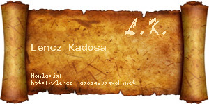 Lencz Kadosa névjegykártya